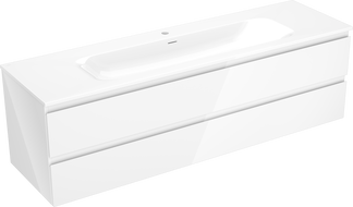 Mexen Orio koupelnová skříňka 160 cm s umyvadlem Vela, 2 zásuvky, bílý lesk - 91A10-16047-2-BFF00-W23M00