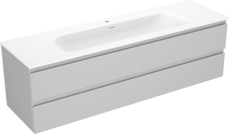 Mexen Orio koupelnová skříňka 160 cm s umyvadlem Vela, 2 zásuvky, šedá matná/bílá matná - 91A10-16047-2-BFF62-W23M01