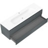 Mexen Orio koupelnová skříňka 160 cm s umyvadlem Vela, 2 zásuvky, grafit mat/bílá mat - 91A10-16047-2-BFF66-W23M01