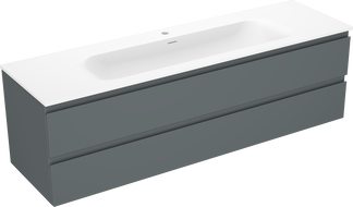 Mexen Orio koupelnová skříňka 160 cm s umyvadlem Vela, 2 zásuvky, grafit mat/bílá mat - 91A10-16047-2-BFF66-W23M01