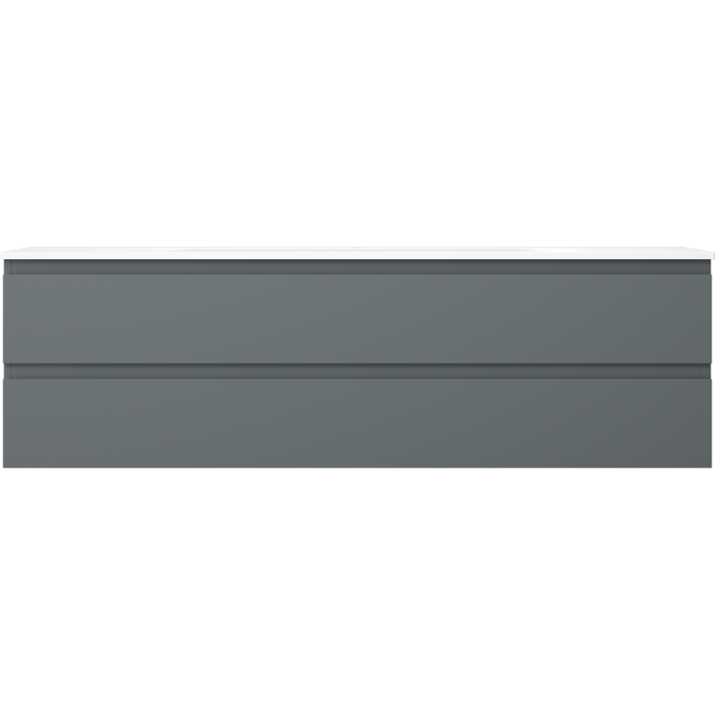 Mexen Orio koupelnová skříňka 160 cm s umyvadlem Vela, 2 zásuvky, grafit mat/bílá mat - 91A10-16047-2-BFF66-W23M01