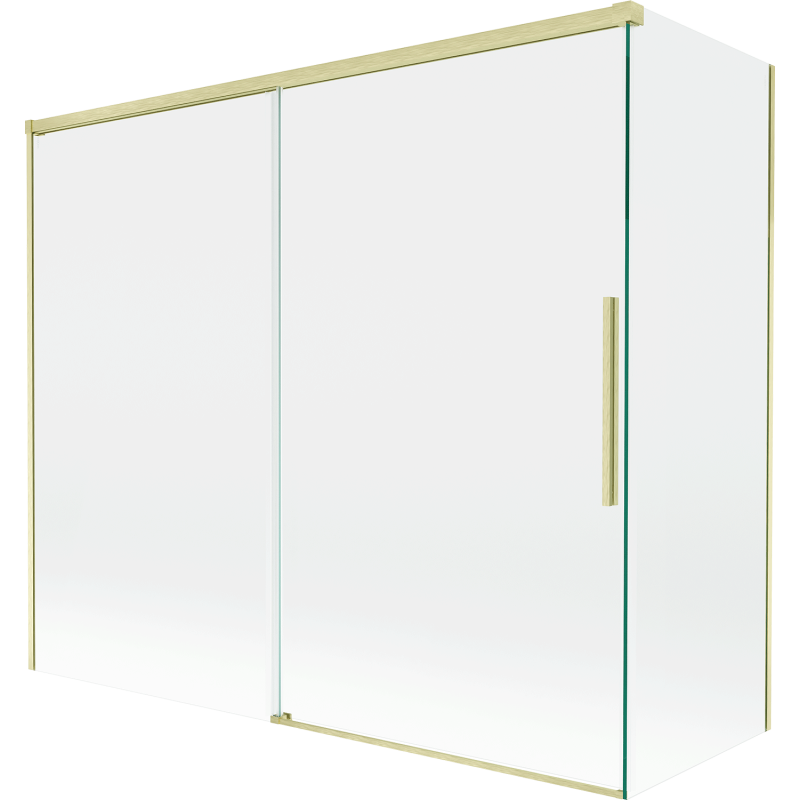 Mexen Rox posuvná dvoukřídlá vanová zástěna 180 + 80 x 150 cm, transparentní, zlatá kartáčovaná - 8C9-180-080-55-00