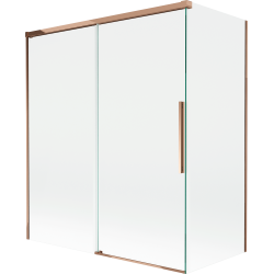 Mexen Rox vanová zástěna dvoukřídlá posuvná 140 + 70 x 150 cm, transparentní, růžové zlato - 8C9-140-070-60-00