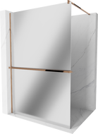 Mexen Kioto+ sprchová stěna s poličkou Walk-in 120 x 200 cm, zrcadlo, růžové zlato - 800-120-121-60-50