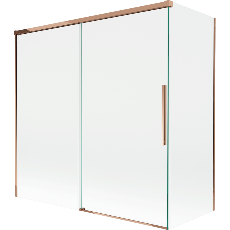 Mexen Rox sprchová zástěna 2-křídlová posuvná 160 + 70 x 150 cm, transparentní, růžové zlato - 8C9-160-070-60-00