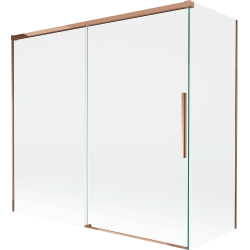 Mexen Rox sprchová zástěna 2-křídlová posuvná 170 + 70 x 150 cm, transparentní, růžové zlato - 8C9-170-070-60-00