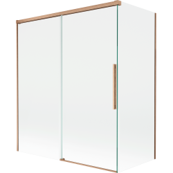 Mexen Rox vanová zástěna 2-křídlová posuvná 140 + 70 x 150 cm, transparentní, kartáčovaná měď - 8C9-140-070-65-00