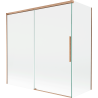 Mexen Rox vanová zástěna dvoukřídlá posuvná 160 + 70 x 150 cm, transparentní, kartáčovaná měď - 8C9-160-070-65-00