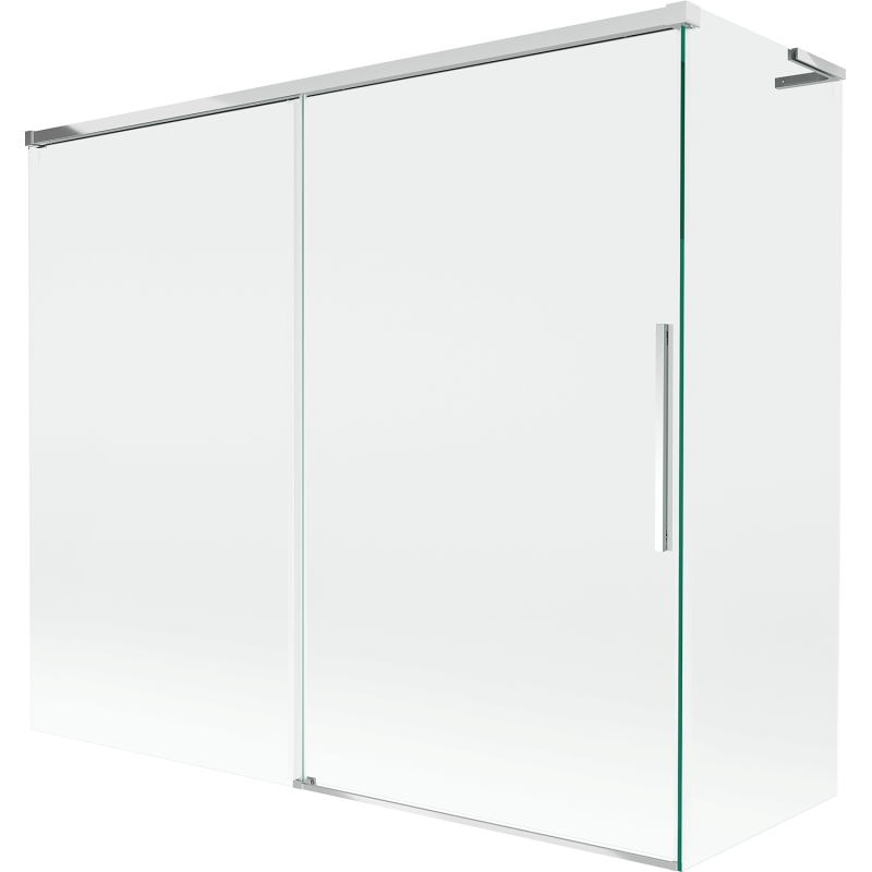 Mexen Rox L vanová zástěna 2-křídlová zasouvací 180 + 90 x 150 cm, transparentní, chrom - 8C9L-180-090-01-00