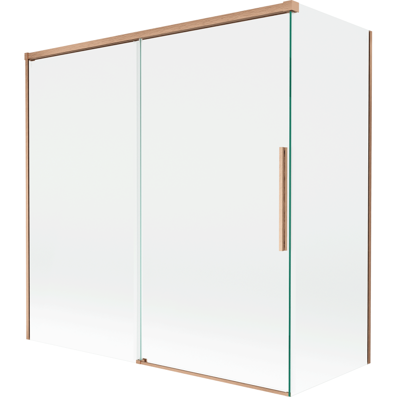 Mexen Rox sprchová zástěna 2křídlá posuvná 160 + 75 x 150 cm, transparentní, kartáčovaná měď - 8C9-160-075-65-00