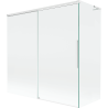 Mexen Rox L vanová zástěna 2-křídlová posuvná 160 + 80 x 150 cm, transparentní, bílá - 8C9L-160-080-20-00