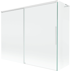Mexen Rox L vana stěna 2-křídlová posuvná 190 + 90 x 150 cm, transparentní, bílá - 8C9L-190-090-20-00