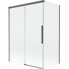 Mexen Rox vanová zástěna dvoukřídlá posuvná 120 + 70 x 150 cm, transparentní, gun gray kartáčovaný - 8C9-120-070-66-00