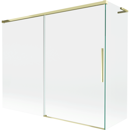 Mexen Rox L skládací vana 2-křídlová posuvná 190 + 80 x 150 cm, transparentní, zlatá - 8C9L-190-080-50-00