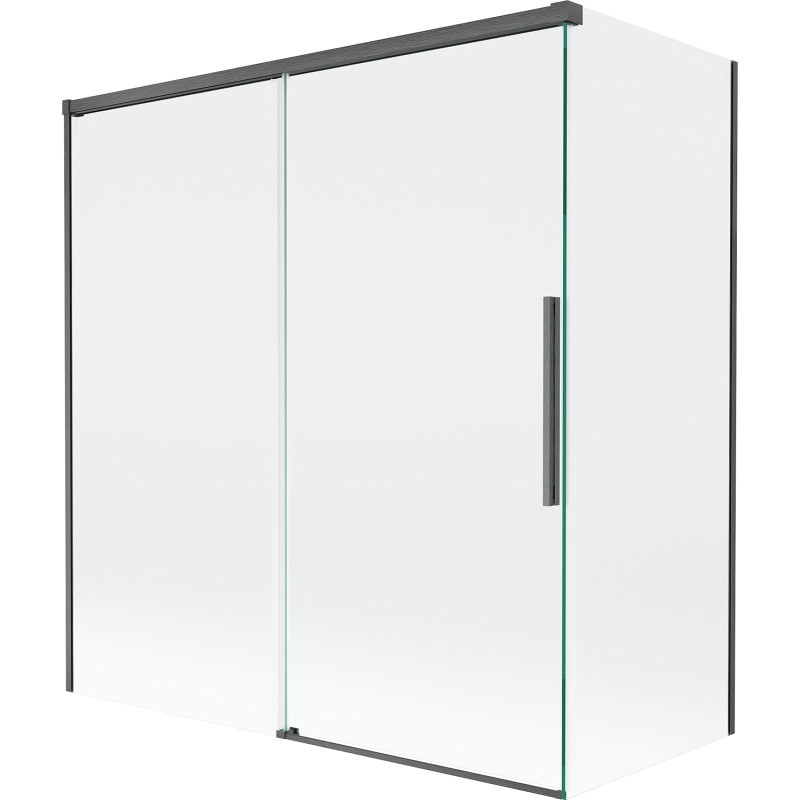 Mexen Rox dvoukřídlá posuvná vanová zástěna 150 + 70 x 150 cm, transparentní, kartáčovaná šedá gun