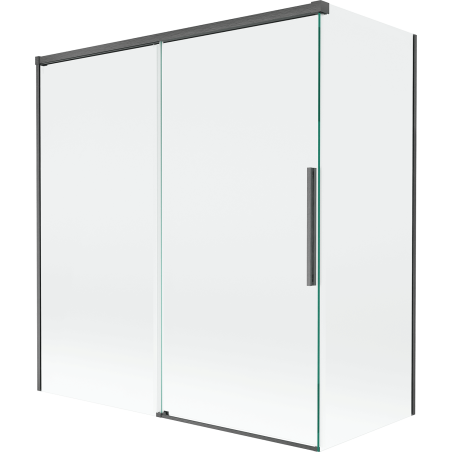 Mexen Rox dvoukřídlá posuvná vanová zástěna 150 + 70 x 150 cm, transparentní, kartáčovaná šedá gun