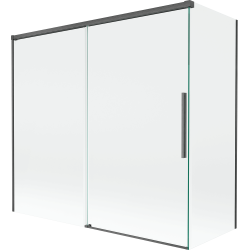 Mexen Rox sprchová zástěna 2-křídlová posuvná 170 + 70 x 150 cm, transparentní, gun gray kartáčovaný - 8C9-170-070-66-00