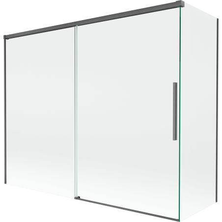 Mexen Rox sprchová zástěna 2-křídlová posuvná 190 + 80 x 150 cm, transparentní, gun gray kartáčovaný - 8C9-190-080-66-00