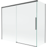 Mexen Rox dvoukřídlá sprchová stěna 2-dílná posuvná 180 + 90 x 150 cm, transparentní, kartáčovaný šedý - 8C9-180-090-66-00