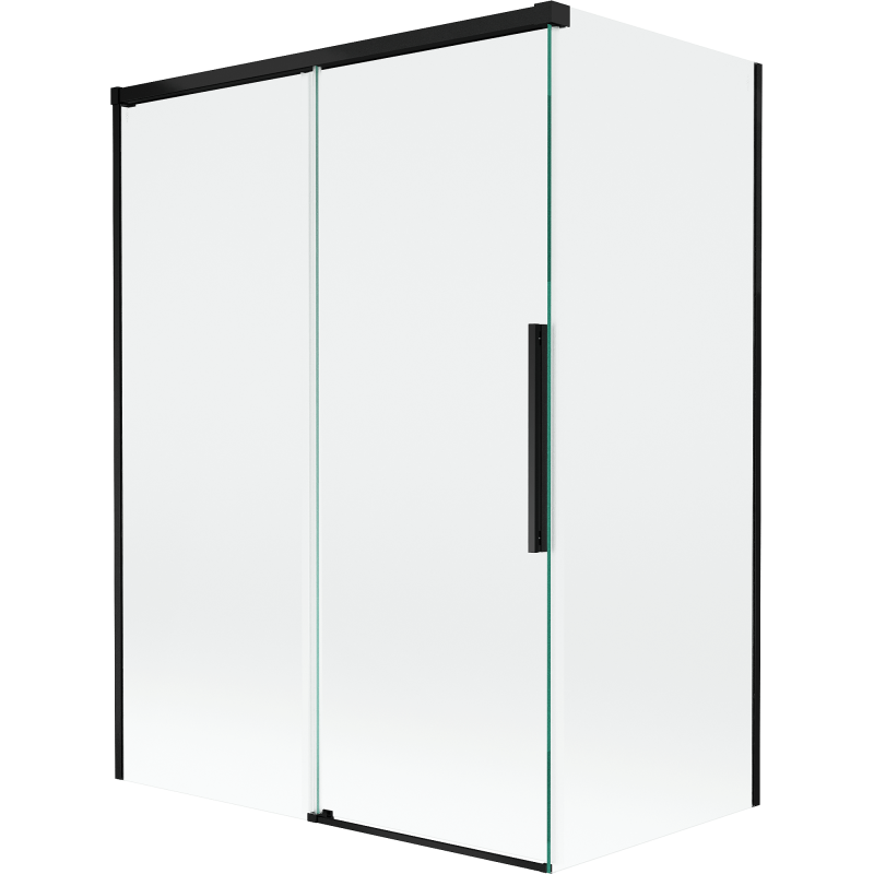 Mexen Rox vanová zástěna 2-dílná posuvná 120 + 70 x 150 cm, transparentní, černá - 8C9-120-070-70-00