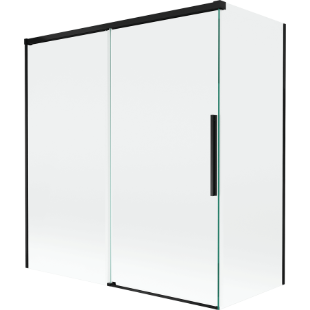 Mexen Rox vanová zástěna 2-křídlová posuvná 150 + 70 x 150 cm, transparentní, černá - 8C9-150-070-70-00