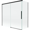 Mexen Rox sprchová zástěna 2-křídlová posuvná 160 + 70 x 150 cm, transparentní, černá - 8C9-160-070-70-00