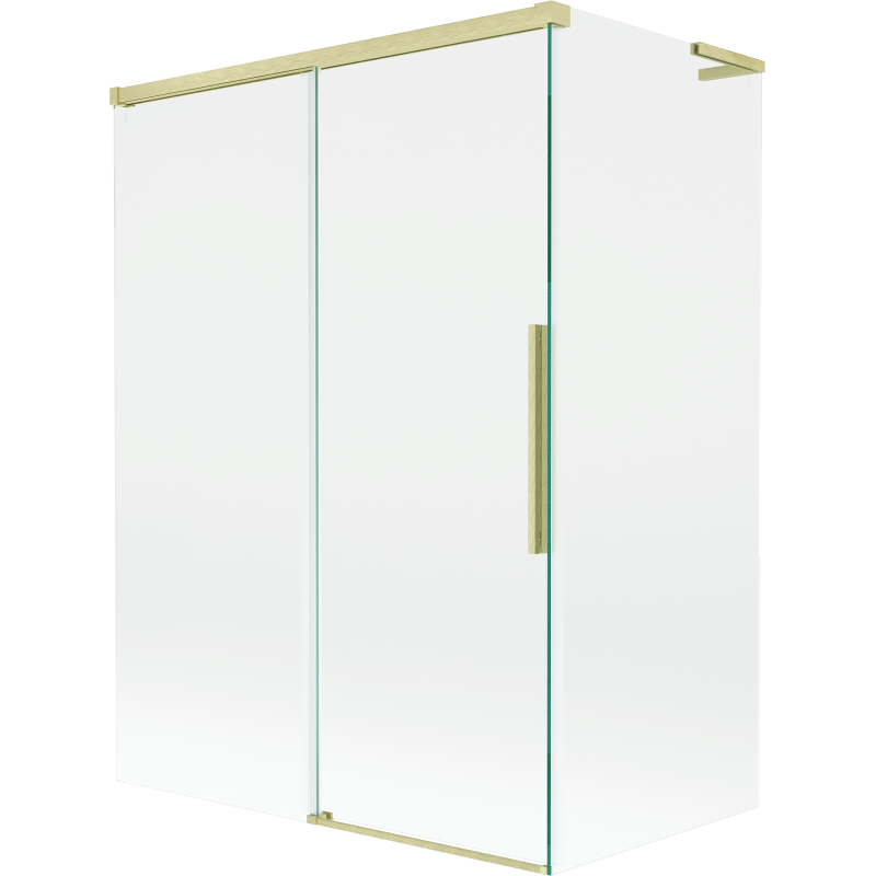 Mexen Rox L vanová zástěna dvoukřídlová posuvná 120 + 70 x 150 cm, transparentní, zlatý kartáčovaný - 8C9L-120-070-55-00