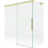 Mexen Rox L posuvná dvoukřídlá vana 140 + 70 x 150 cm, transparentní, zlatá kartáčovaná - 8C9L-140-070-55-00