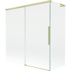 Mexen Rox L vanová zástěna 2křídlá posuvná 150 + 70 x 150 cm, transparentní, zlatá kartáčovaná - 8C9L-150-070-55-00