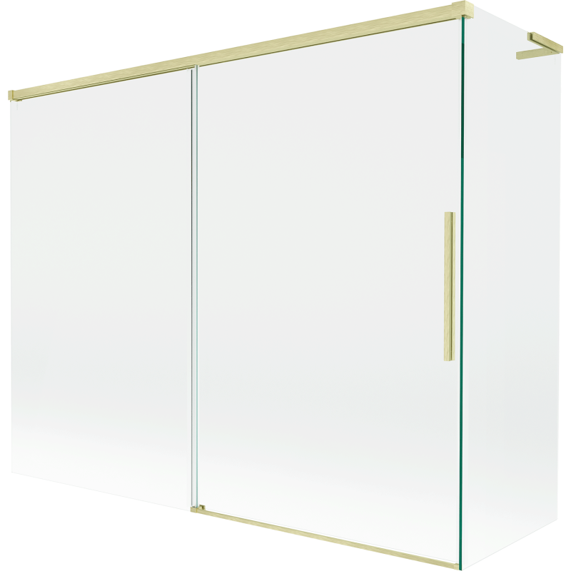 Mexen Rox L vanová zástěna 2křídlová posuvná 190 + 80 x 150 cm, transparentní, zlatý kartáčovaný - 8C9L-190-080-55-00
