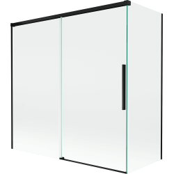 Mexen Rox vanová zástěna 2-křídlová posuvná 160 + 80 x 150 cm, transparentní, černá - 8C9-160-080-70-00