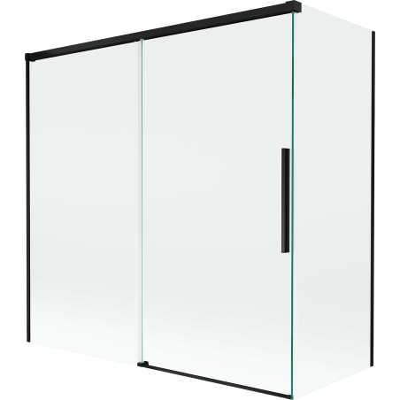 Mexen Rox vanová zástěna 2-křídlová posuvná 160 + 80 x 150 cm, transparentní, černá - 8C9-160-080-70-00