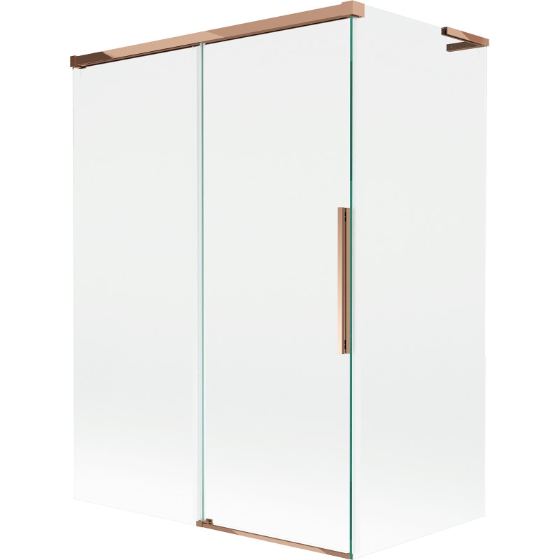 Mexen Rox L dvoudílná, rozšiřitelná vanová zástěna 120 + 70 x 150 cm, transparentní, růžové zlato