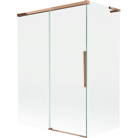 Mexen Rox L dvoudílná, rozšiřitelná vanová zástěna 120 + 70 x 150 cm, transparentní, růžové zlato