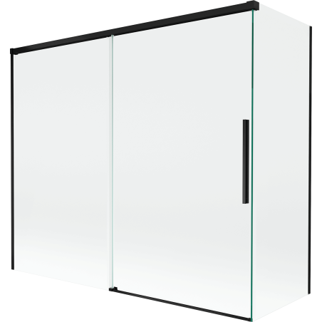 Mexen Rox sprchová zástěna vaničková 2-křídlová posuvná 180 + 90 x 150 cm, transparentní, černá - 8C9-180-090-70-00