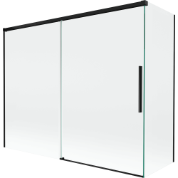 Mexen Rox paraván na vanu, 2-křídlý posuvný, 190 + 90 x 150 cm, transparentní, černý - 8C9-190-090-70-00