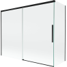 Mexen Rox paraván na vanu, 2-křídlý posuvný, 190 + 90 x 150 cm, transparentní, černý - 8C9-190-090-70-00