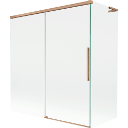 Mexen Rox L dvoudílná vanová zástěna posuvná 150 + 70 x 150 cm, transparentní, broušená měď - 8C9L-150-070-65-00