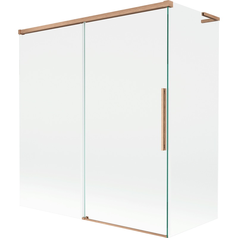 Mexen Rox L dvoudílná vanová zástěna posuvná 150 + 70 x 150 cm, transparentní, broušená měď - 8C9L-150-070-65-00
