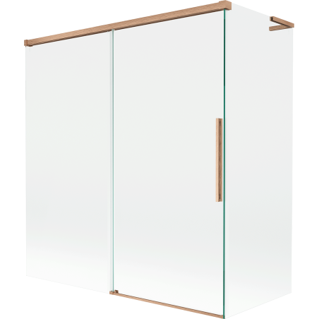 Mexen Rox L dvoudílná vanová zástěna posuvná 150 + 70 x 150 cm, transparentní, broušená měď - 8C9L-150-070-65-00
