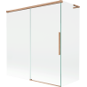 Mexen Rox L dvoudílná vanová zástěna posuvná 150 + 70 x 150 cm, transparentní, broušená měď - 8C9L-150-070-65-00