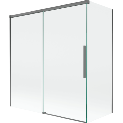 Mexen Rox sprchová zástěna 2-křídlová posuvná 150 + 70 x 150 cm, transparentní, gun metal - 8C9-150-070-95-00