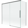 Mexen Rox dvoukřídlé vanové paravany posuvné 160 + 80 x 150 cm, transparentní, gun metal - 8C9-160-080-95-00
