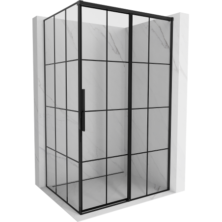Mexen Rox sprchový kout posuvný pravý 140 x 95 cm, černá mřížka, černý - 8C2-140-095-70-77-P