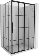 Mexen Rox sprchový kout posuvný pravý 140 x 95 cm, černá mřížka, černý - 8C2-140-095-70-77-P