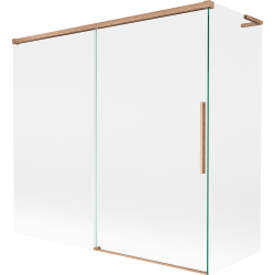 Mexen Rox L roztažná vanová zástěna dvoudílná 170 + 70 x 150 cm, čirá, kartáčovaná měď - 8C9L-170-070-65-00