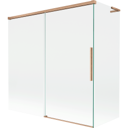 Mexen Rox L vana přepážka 2-křídlová posuvná 160 + 80 x 150 cm, transparentní, kartáčovaná měď - 8C9L-160-080-65-00