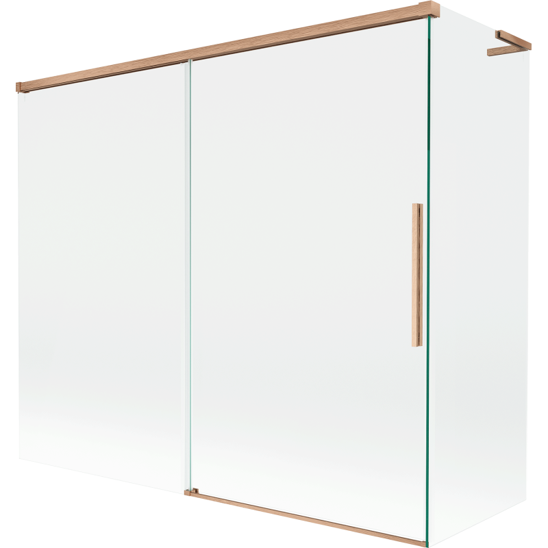 Mexen Rox L vanová zástěna 2-křídlová posuvná 180 + 90 x 150 cm, transparentní, měď kartáčovaná - 8C9L-180-090-65-00