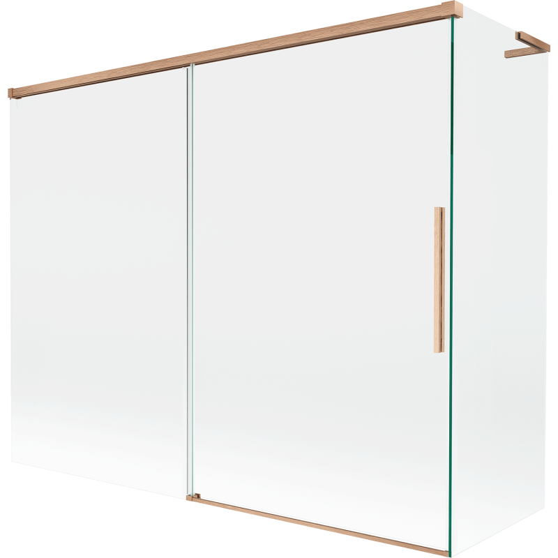 Mexen Rox L vanová zástěna 2-dílná posuvná 190 + 90 x 150 cm, transparentní, kartáčovaná měď - 8C9L-190-090-65-00