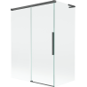 Mexen Rox L vanová zástěna 2-křídlová posuvná 120 + 70 x 150 cm, průhledná, kartáčovaná zbraňová šedá - 8C9L-120-070-66-00